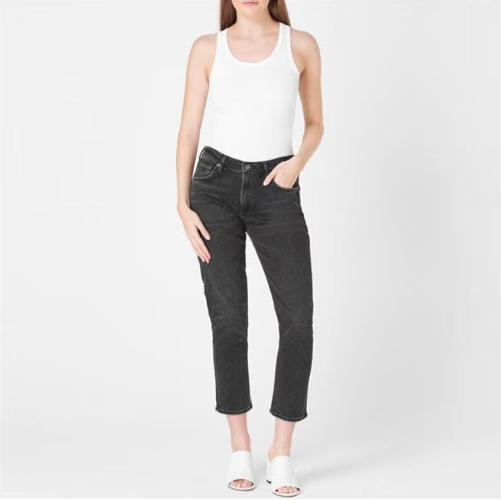 AGOLDE toni black jeans . size 26 .